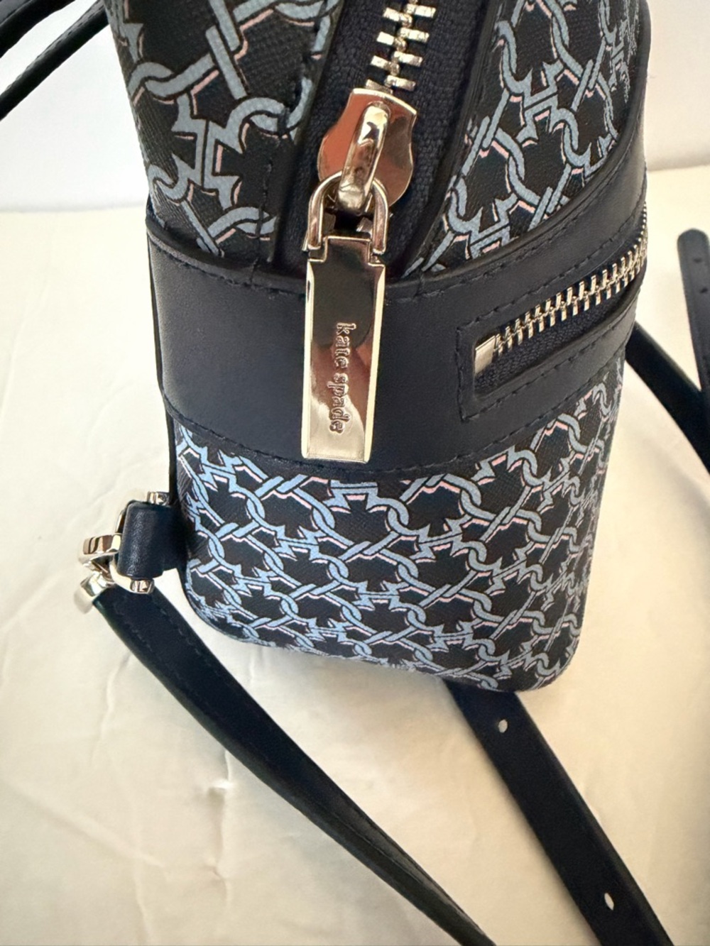 Kate Spade Spade Link Mini Convertible Backpack Blue NWOT - Picture 7 of 11